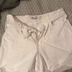 Zara Women's Cream Jean Shorts